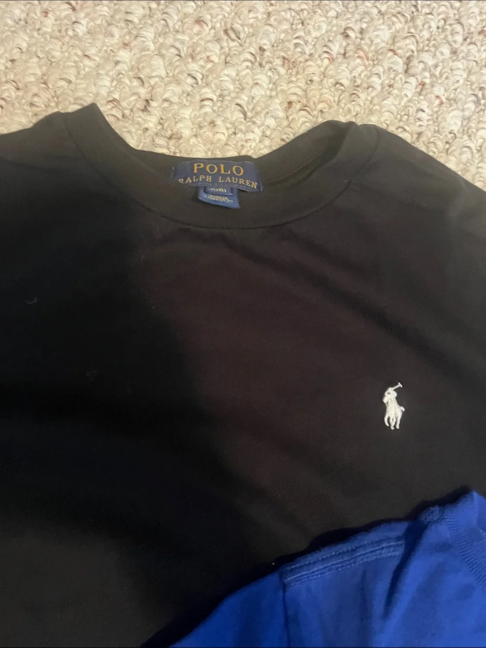 Ralph Lauren Kids Short Sleeve Polo Pony Tees - Black & Royal Blue